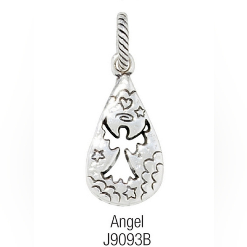 $18 Retired Brighton "ANGEL" Silver Teardrop Cut-Out Charm! - Picture 2 of 7